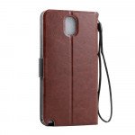 Wholesale Samsung Galaxy Note 3 Slim Flip Leather Wallet Case (Brown Black)